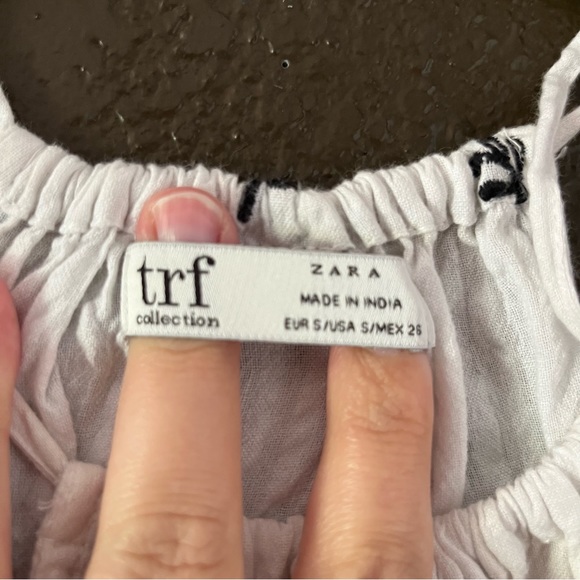 White Linen Style Lightweight Sleeveless Tank Top with Tie Tassel on Neck, Small - Picture 4 of 4